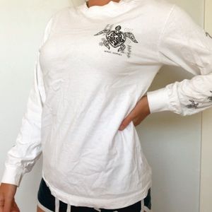 Long-sleeved white Maui shirt
